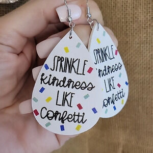 🔥LAST PAIR🔥 KINDNESS VEGAN LEATHER EARRINGS